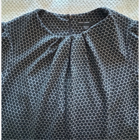 Maggy London short sleeve black & white jacquard dress (US18) Travel capsule! - Picture 5 of 8